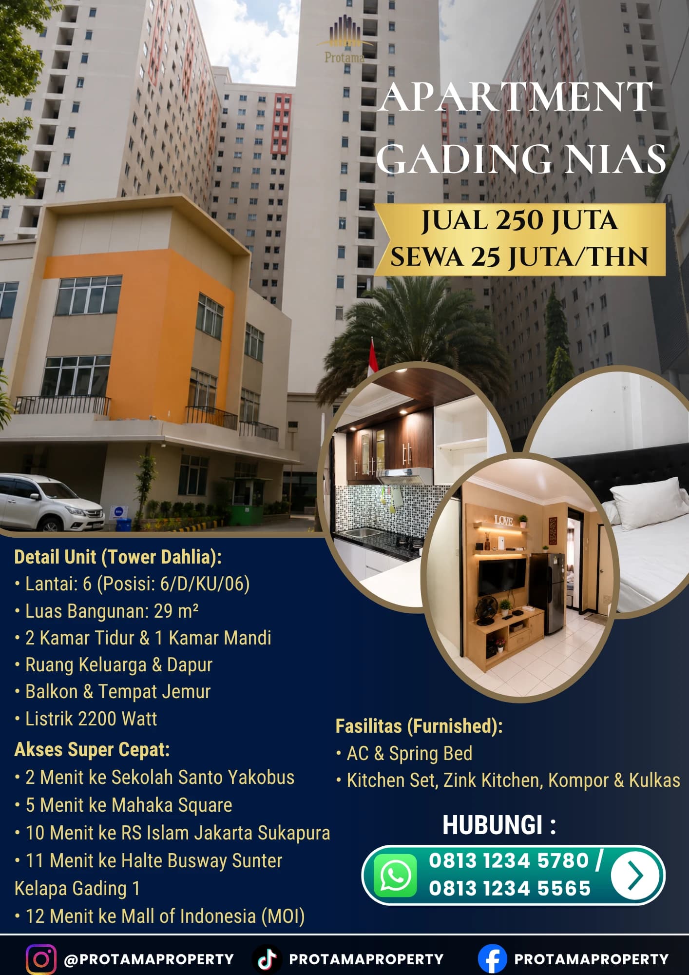 DIJUAL / DISEWAKAN : APARTMENT GADING NIAS 2 BR - Foto 1